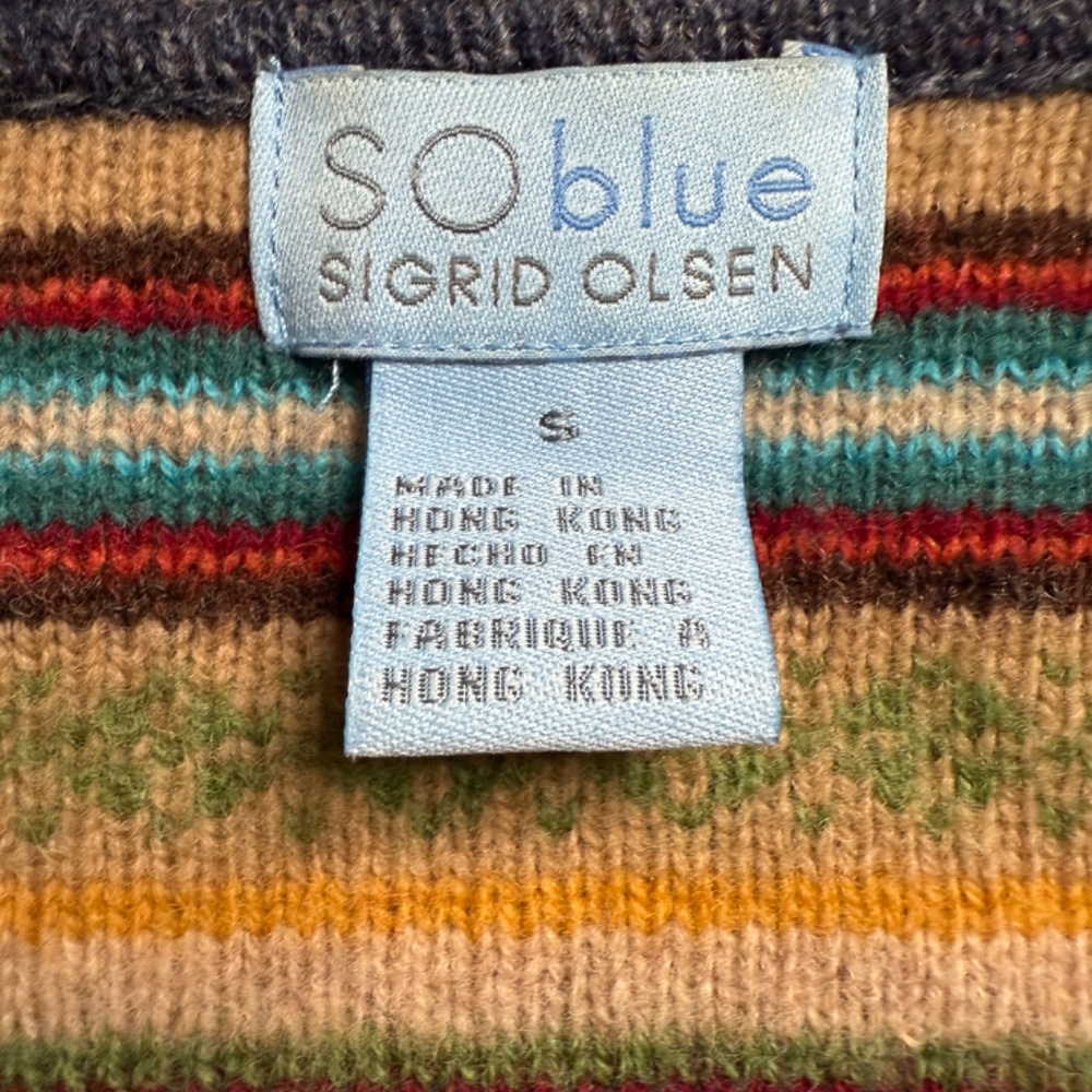 Sigrid Olsen, Small, Multi Warm Colors, Wool Knit… - image 2